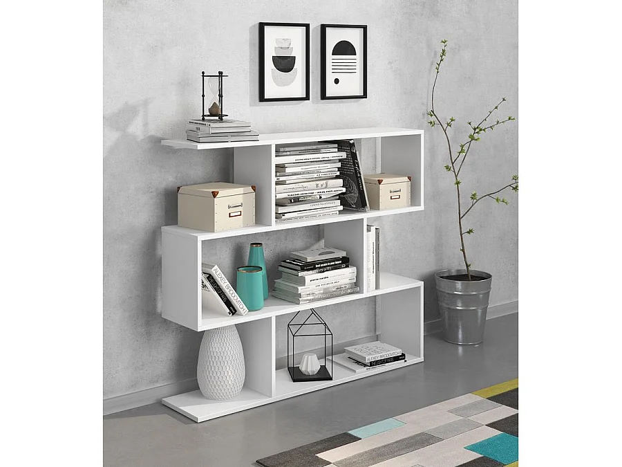 WeHome - bibliothèque murale 3 étagères bibliothèque peu encombrante design moderne 110 x 97 x 25 cm structure en bois mélaminé panneau de 15 mm d'épaisseur