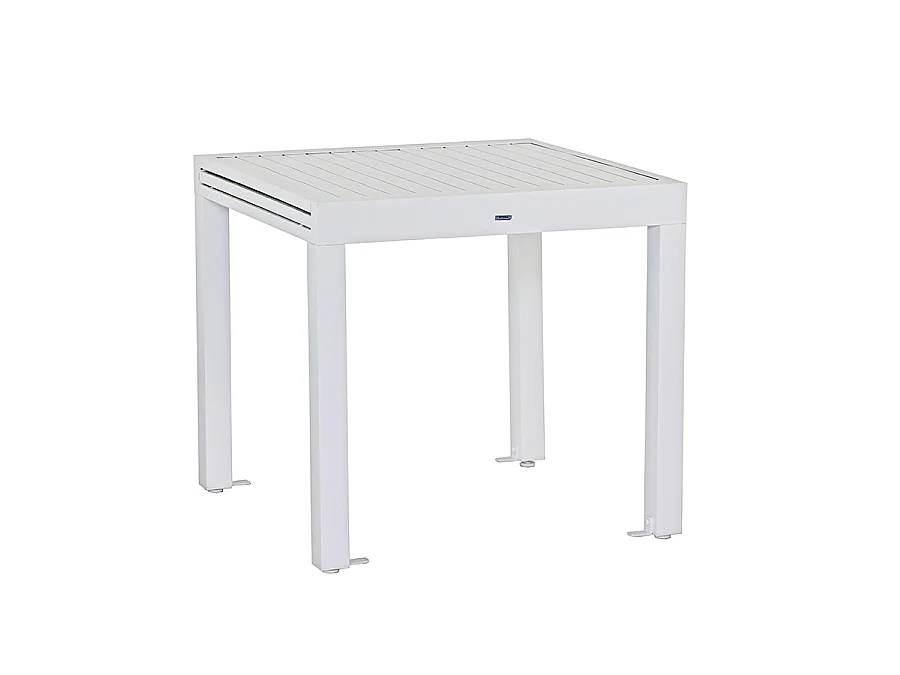 Estosa - Mesa de jardín extensible de aluminio 82-163 cm Lipari blanco