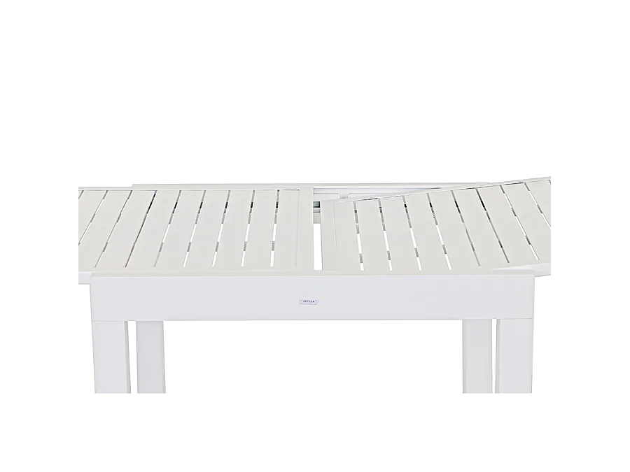 Estosa - Mesa de jardín extensible de aluminio 82-163 cm Lipari blanco