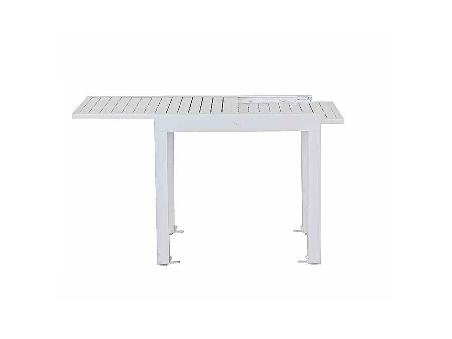 Estosa - Mesa de jardín extensible de aluminio 82-163 cm Lipari blanco