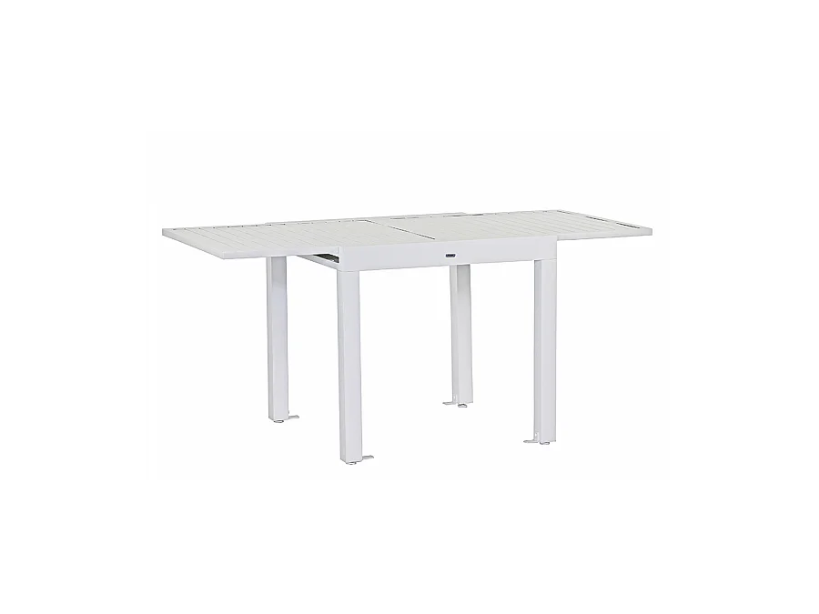 Estosa - Mesa de jardín extensible de aluminio 82-163 cm Lipari blanco