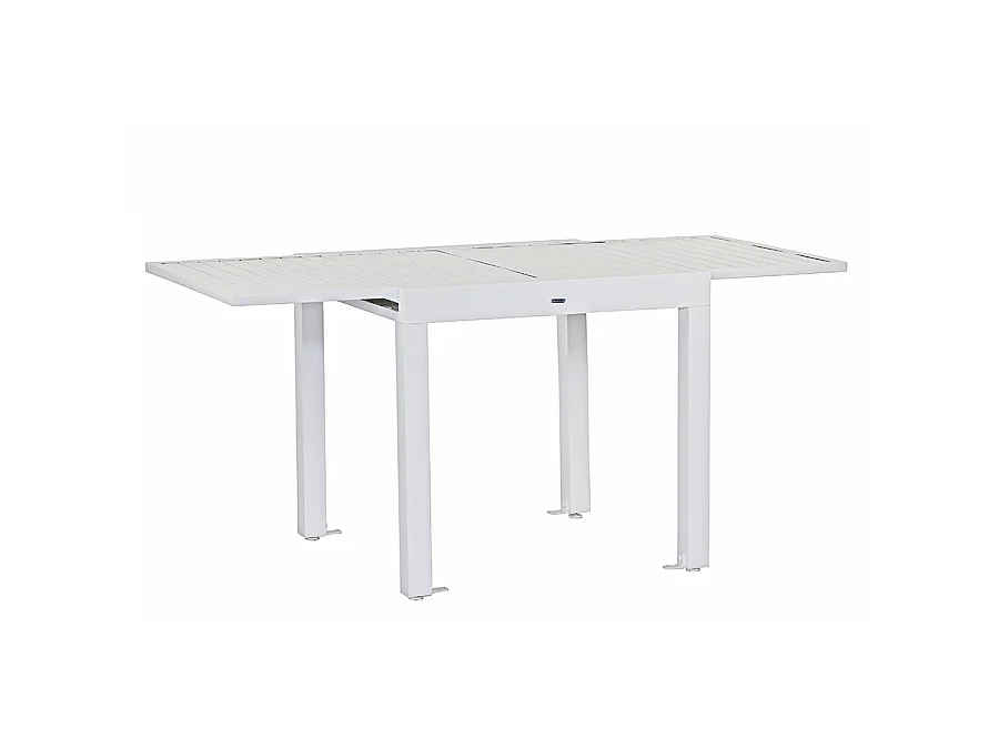 Estosa - Table de jardin extensible en aluminium 82-163 cm Lipari blanc
