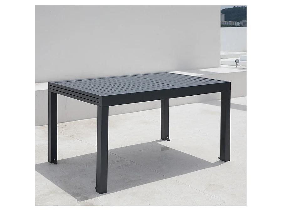 Estosa - Table de jardin extensible en aluminium 134-268 cm Lipari gris