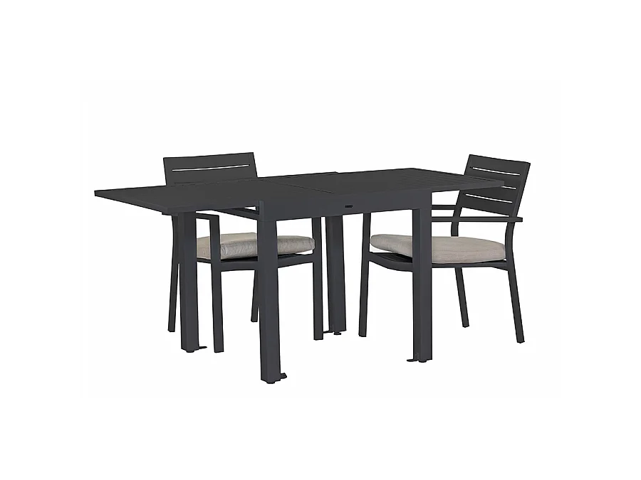 Estosa - Mesa extensível de alumínio para jardim 82-163 cm Lipari cinza