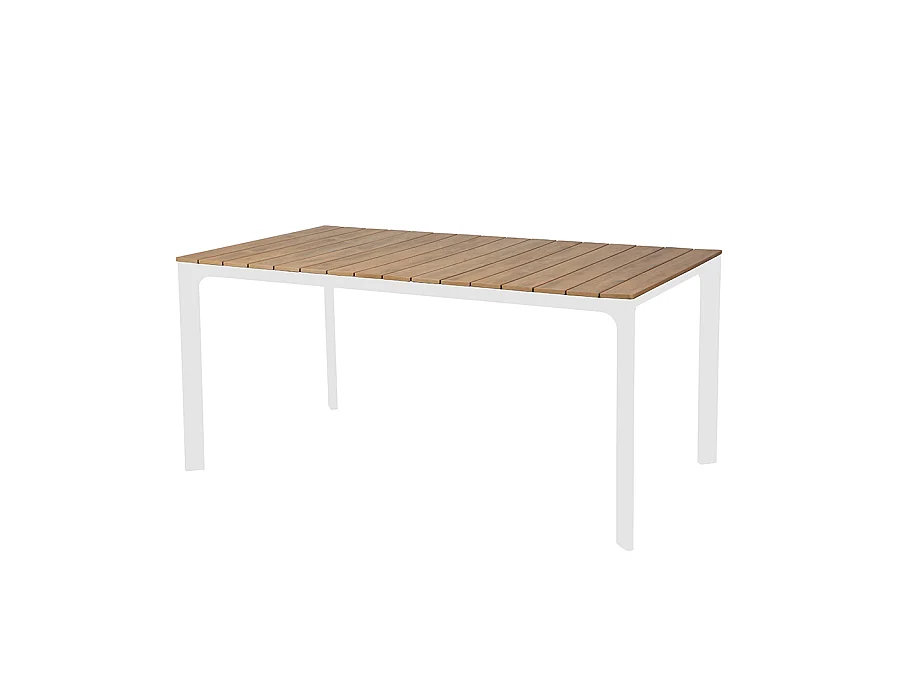 Estosa - Enna tuintafel van wit aluminium en polywood 160x90cm