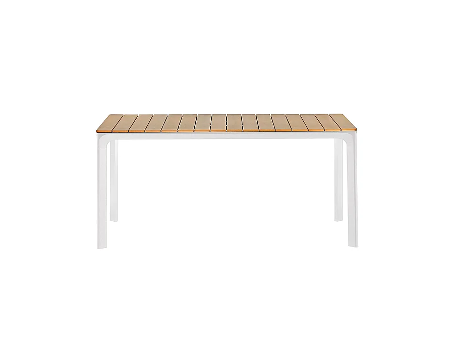 Estosa - Table de jardin Enna en aluminium blanc et polywood 160x90