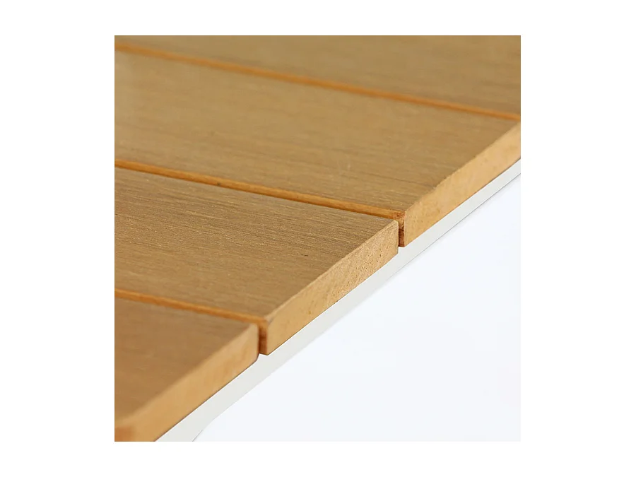 Estosa - Table de jardin Enna en aluminium blanc et polywood 160x90