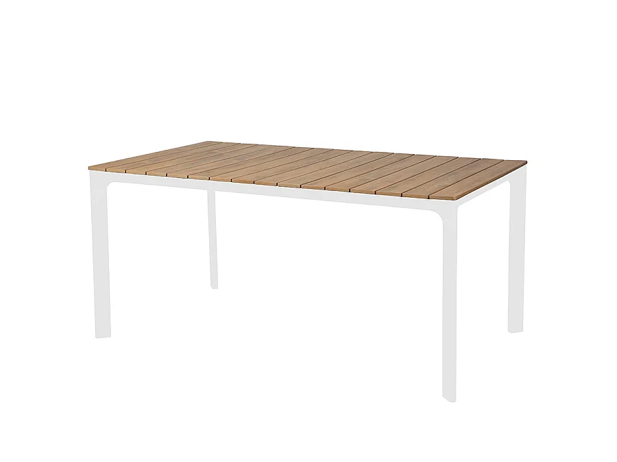 Estosa - Enna tuintafel van wit aluminium en polywood 160x90cm