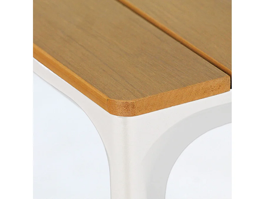 Estosa - Enna tuintafel van wit aluminium en polywood 160x90cm