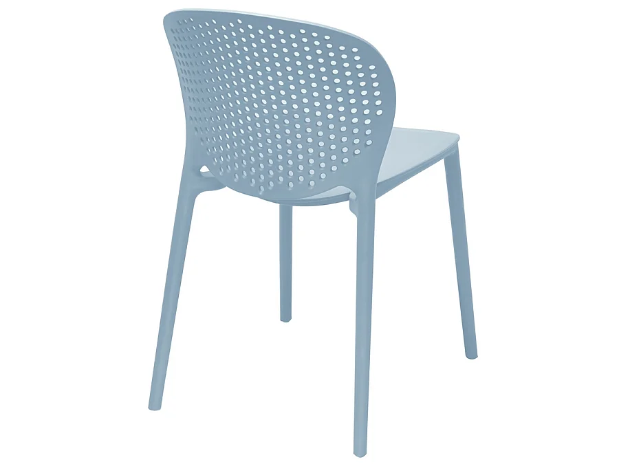 Estosa - Lot de quatre chaises d'extérieur Lolly bleues