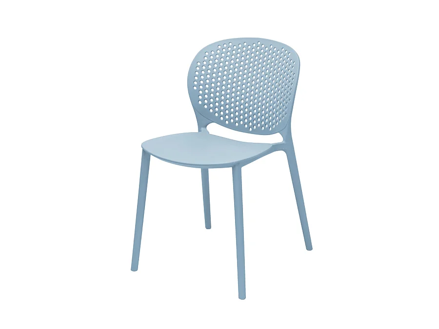 Estosa - Lot de quatre chaises d'extérieur Lolly bleues