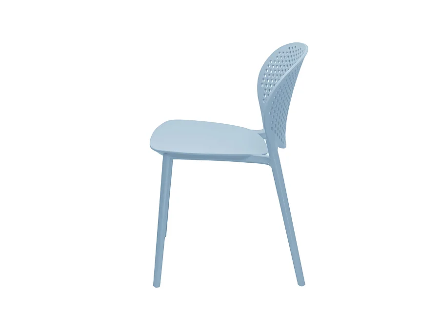 Estosa - Lot de quatre chaises d'extérieur Lolly bleues