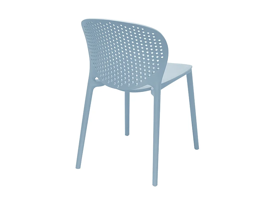 Estosa - Lot de quatre chaises d'extérieur Lolly bleues