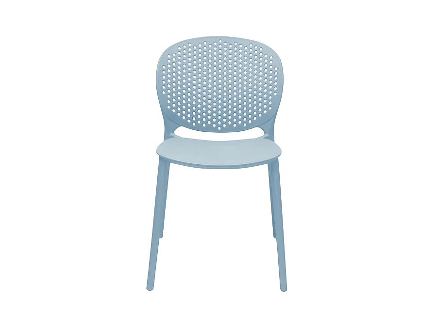 Estosa - Lot de quatre chaises d'extérieur Lolly bleues