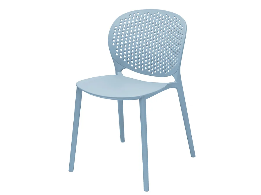 Estosa - Lot de quatre chaises d'extérieur Lolly bleues