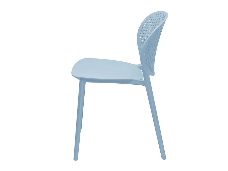 Estosa - Lot de quatre chaises d'extérieur Lolly bleues