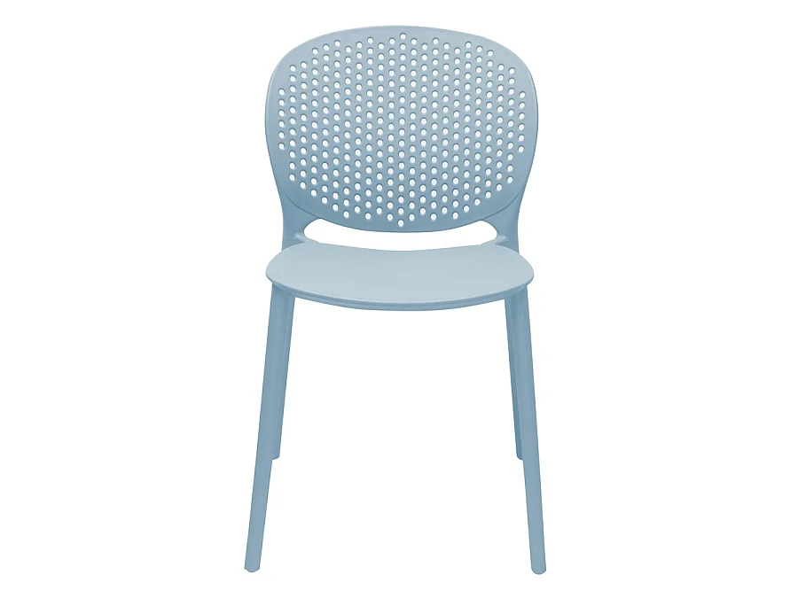 Estosa - Lot de quatre chaises d'extérieur Lolly bleues