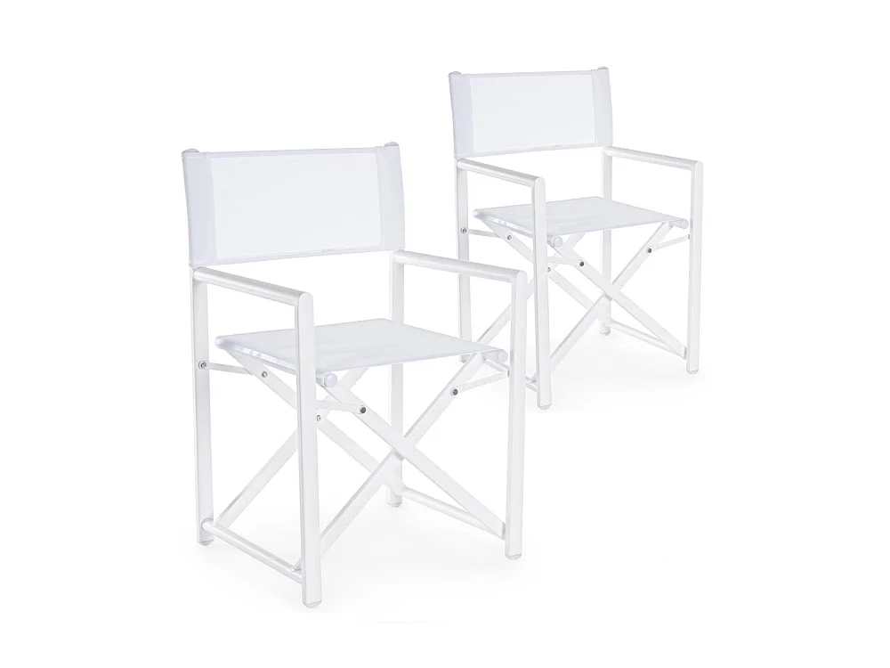 Estosa – Set mit 2 klappbaren Gilda-Gartenleiterstühlen aus Aluminium