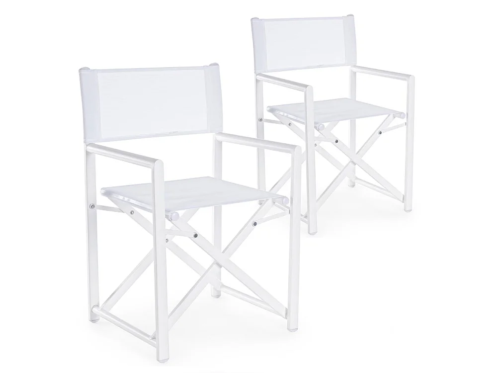 Estosa – Set mit 2 klappbaren Gilda-Gartenleiterstühlen aus Aluminium