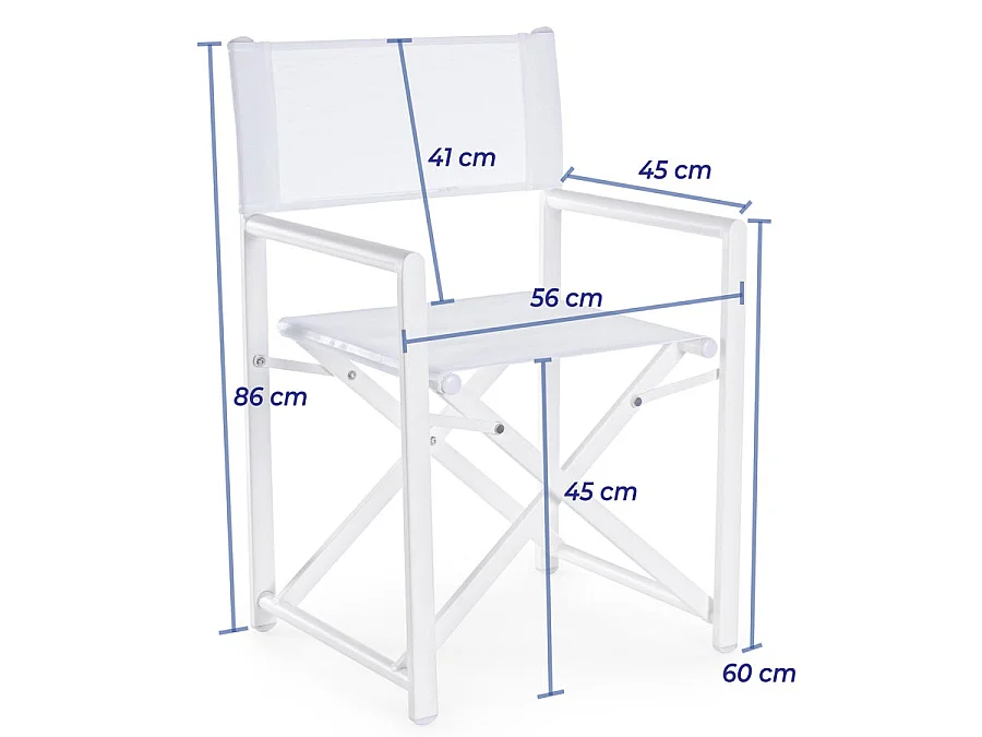 Estosa – Set mit 2 klappbaren Gilda-Gartenleiterstühlen aus Aluminium