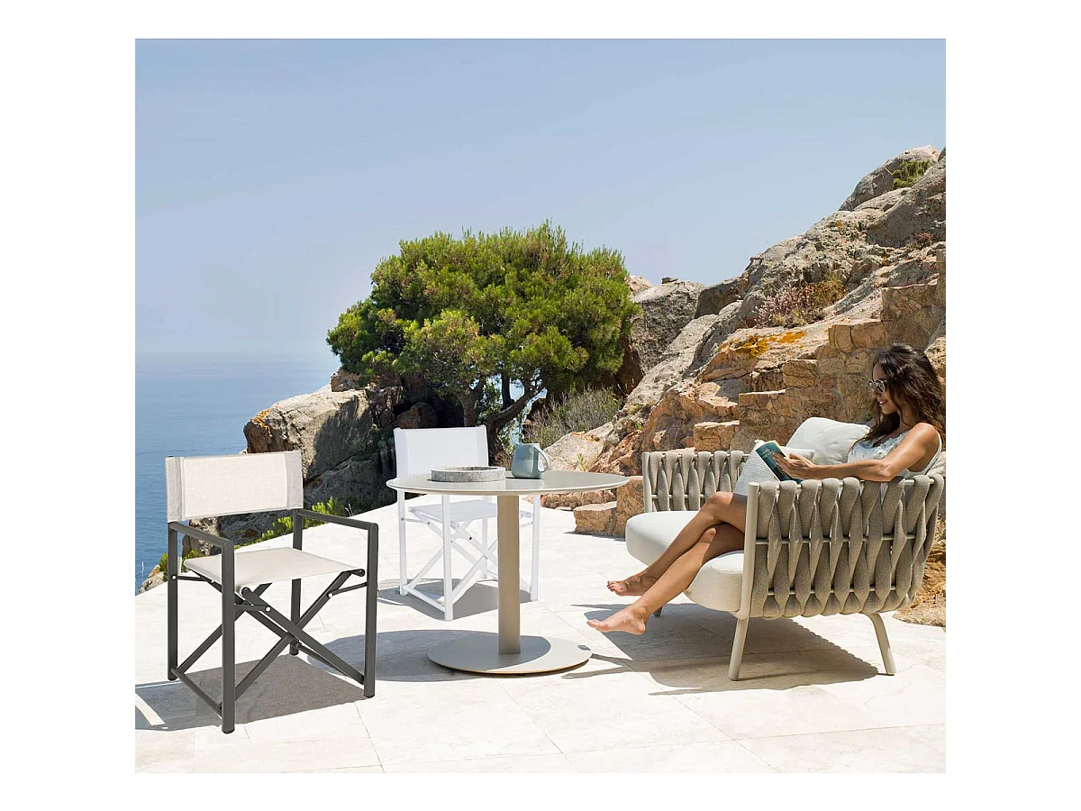 Estosa – Set mit 2 klappbaren Gilda-Gartenleiterstühlen aus Aluminium