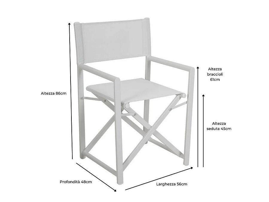 Estosa – Set mit 2 klappbaren Gilda-Gartenleiterstühlen aus Aluminium