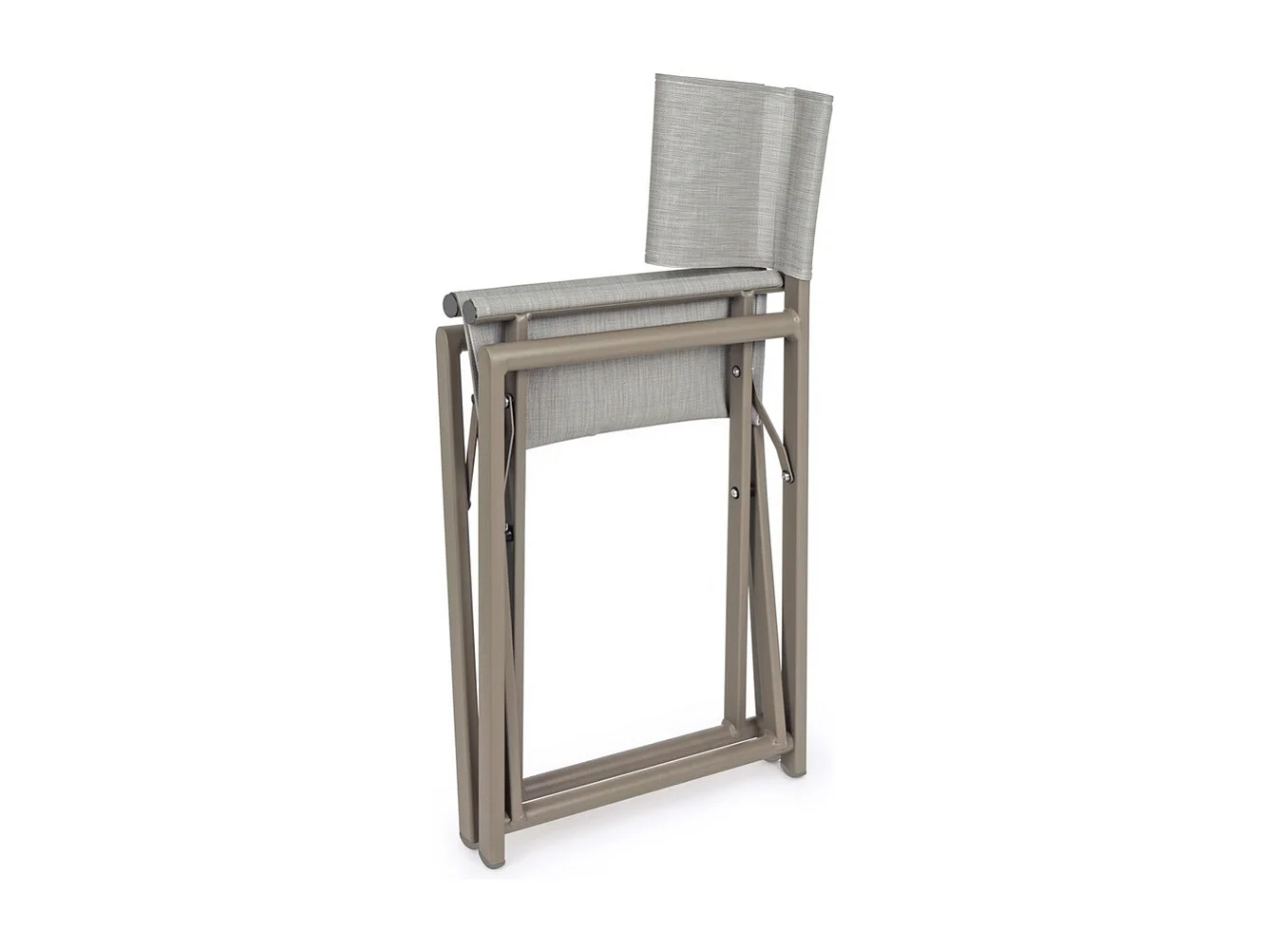 Estosa - Lot de 2 chaises pliantes Gilda coloris Ecru en aluminium et textilène