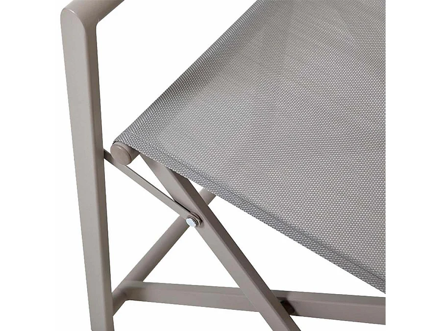 Estosa - Lot de 2 chaises pliantes Gilda coloris Ecru en aluminium et textilène