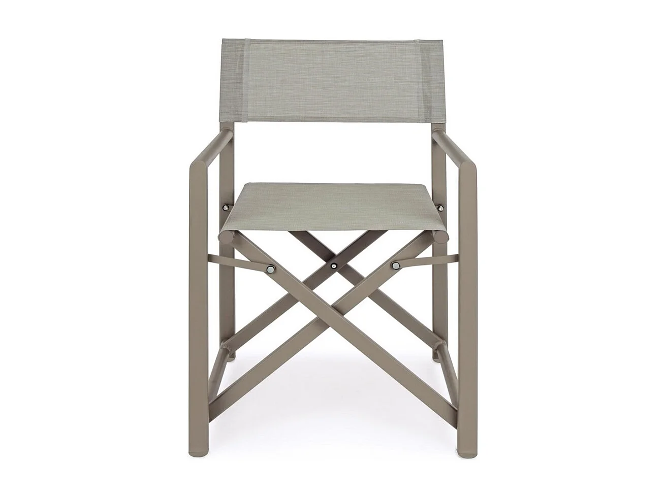 Estosa - Lot de 2 chaises pliantes Gilda coloris Ecru en aluminium et textilène