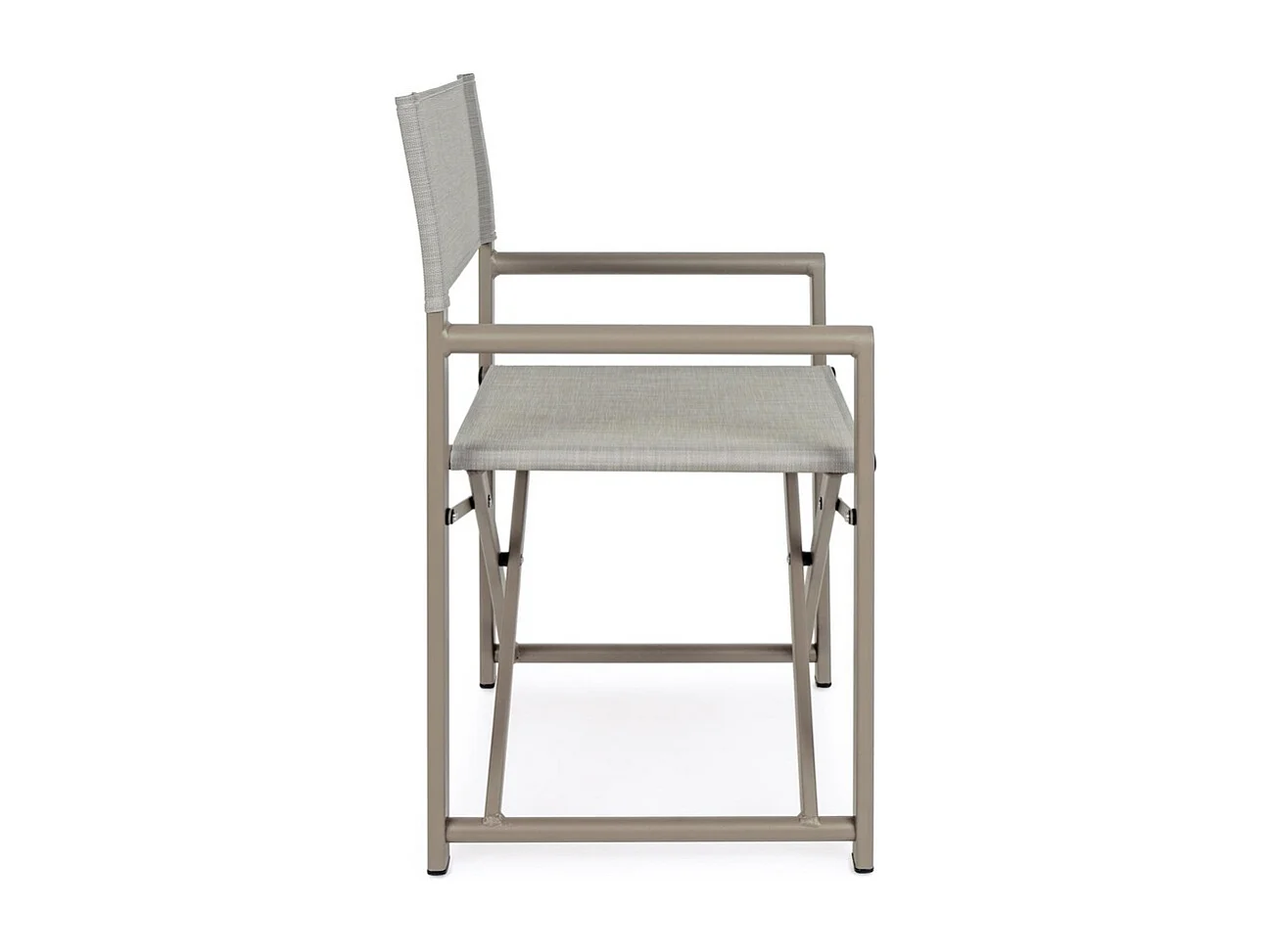 Estosa - Lot de 2 chaises pliantes Gilda coloris Ecru en aluminium et textilène