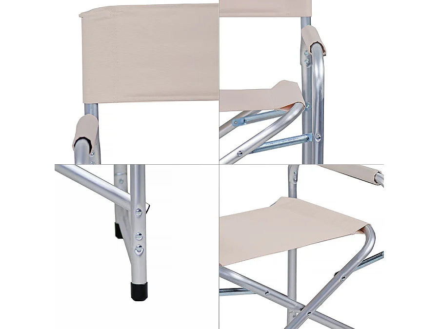 Estosa - Lot de 2 chaises de réalisateur pliantes d'extérieur Pippa écru