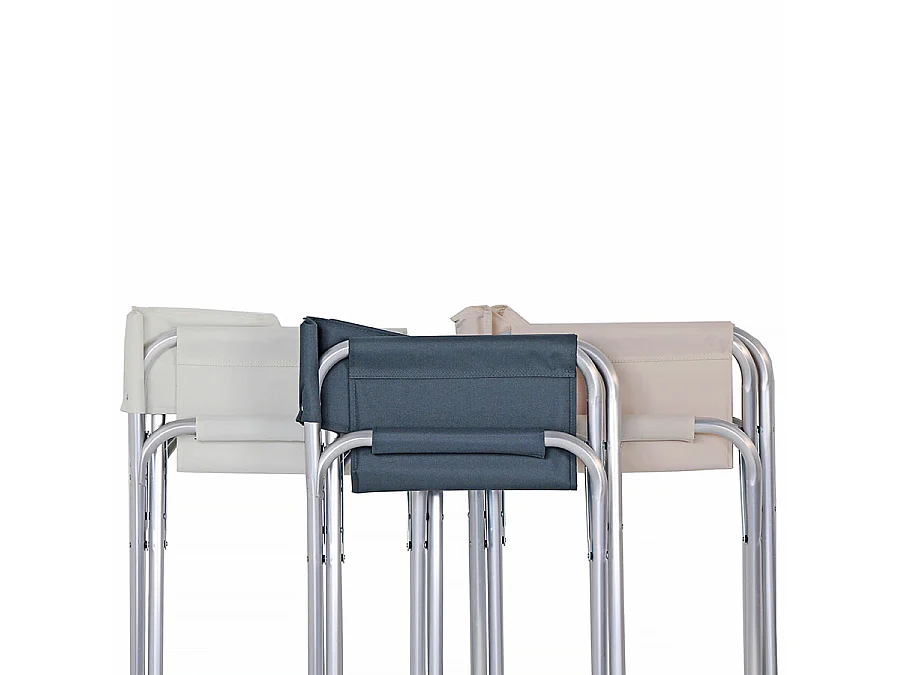 Estosa - Lot de 2 chaises de réalisateur pliantes d'extérieur Pippa écru