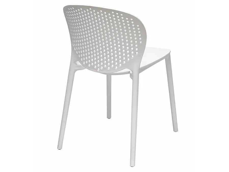 Estosa - 4 cadeiras de jardim design Lolly em resina branca