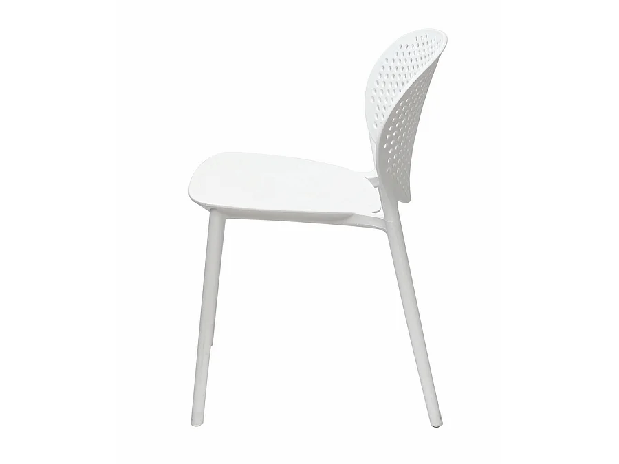 Estosa - 4 chaises de jardin design Lolly en résine blanche