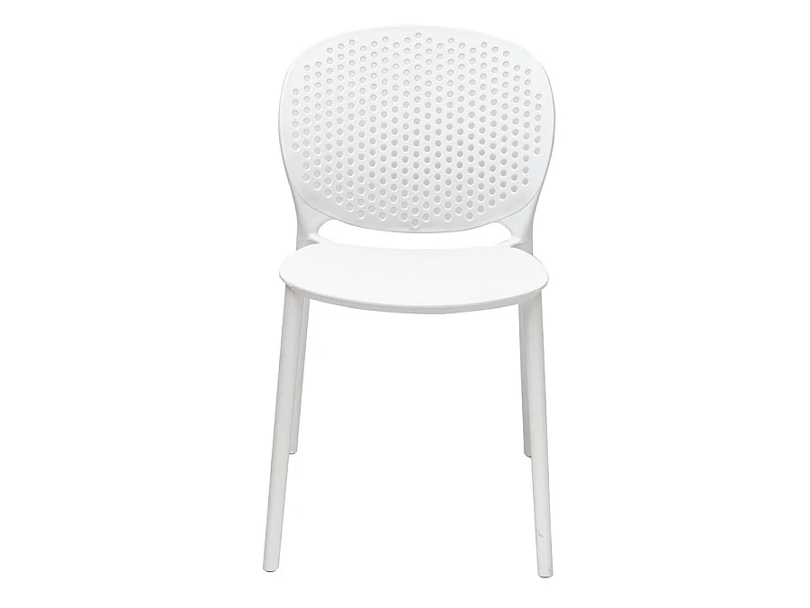 Estosa - 4 chaises de jardin design Lolly en résine blanche