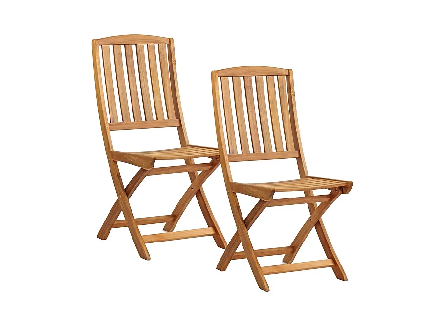 Estosa - Chaises de jardin pliantes en bois Navis