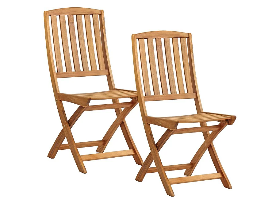 Estosa - Chaises de jardin pliantes en bois Navis