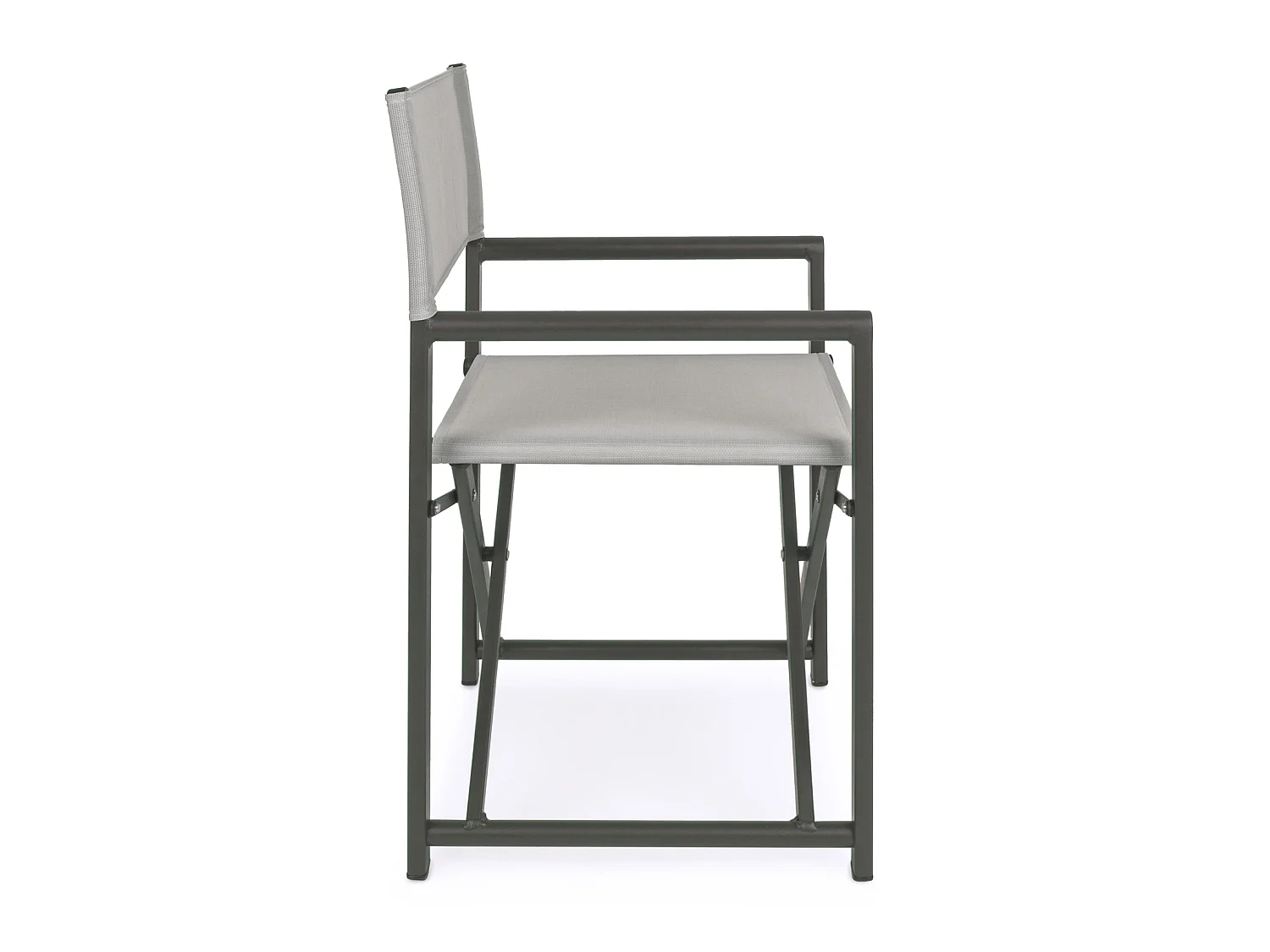Estosa - Chaises de réalisateur pliantes Gilda en aluminium gris - Lot de 2