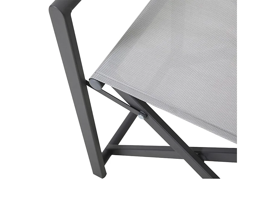 Estosa - Chaises de réalisateur pliantes Gilda en aluminium gris - Lot de 2