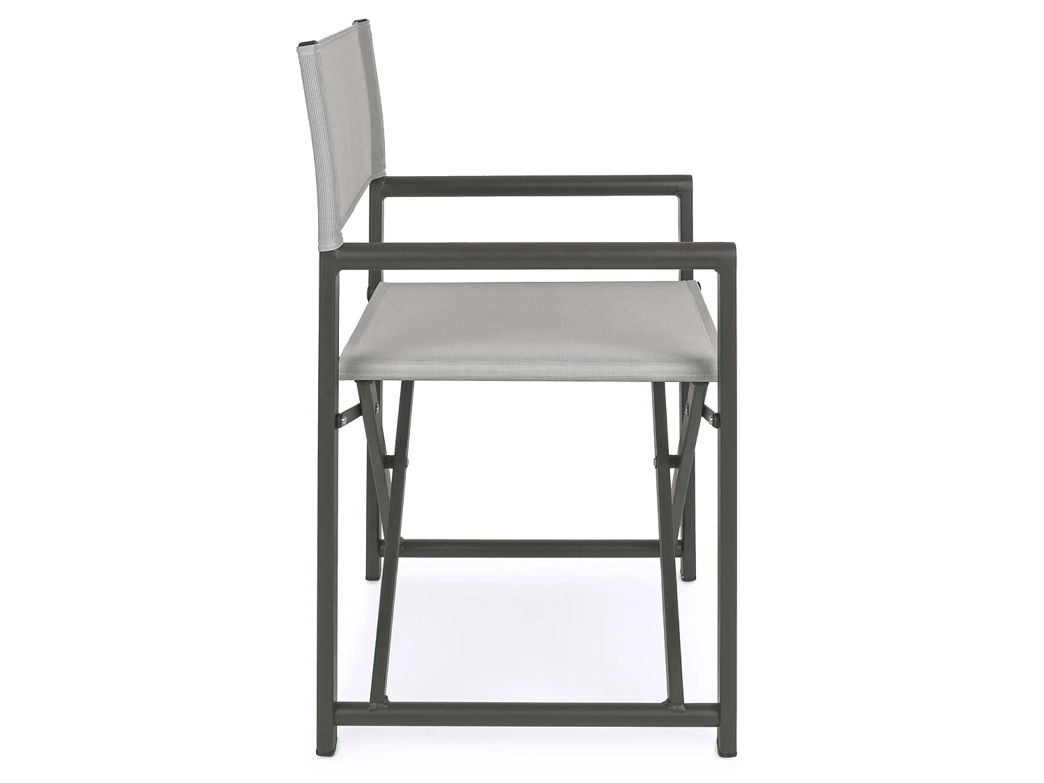 Estosa - Chaises de réalisateur pliantes Gilda en aluminium gris - Lot de 2