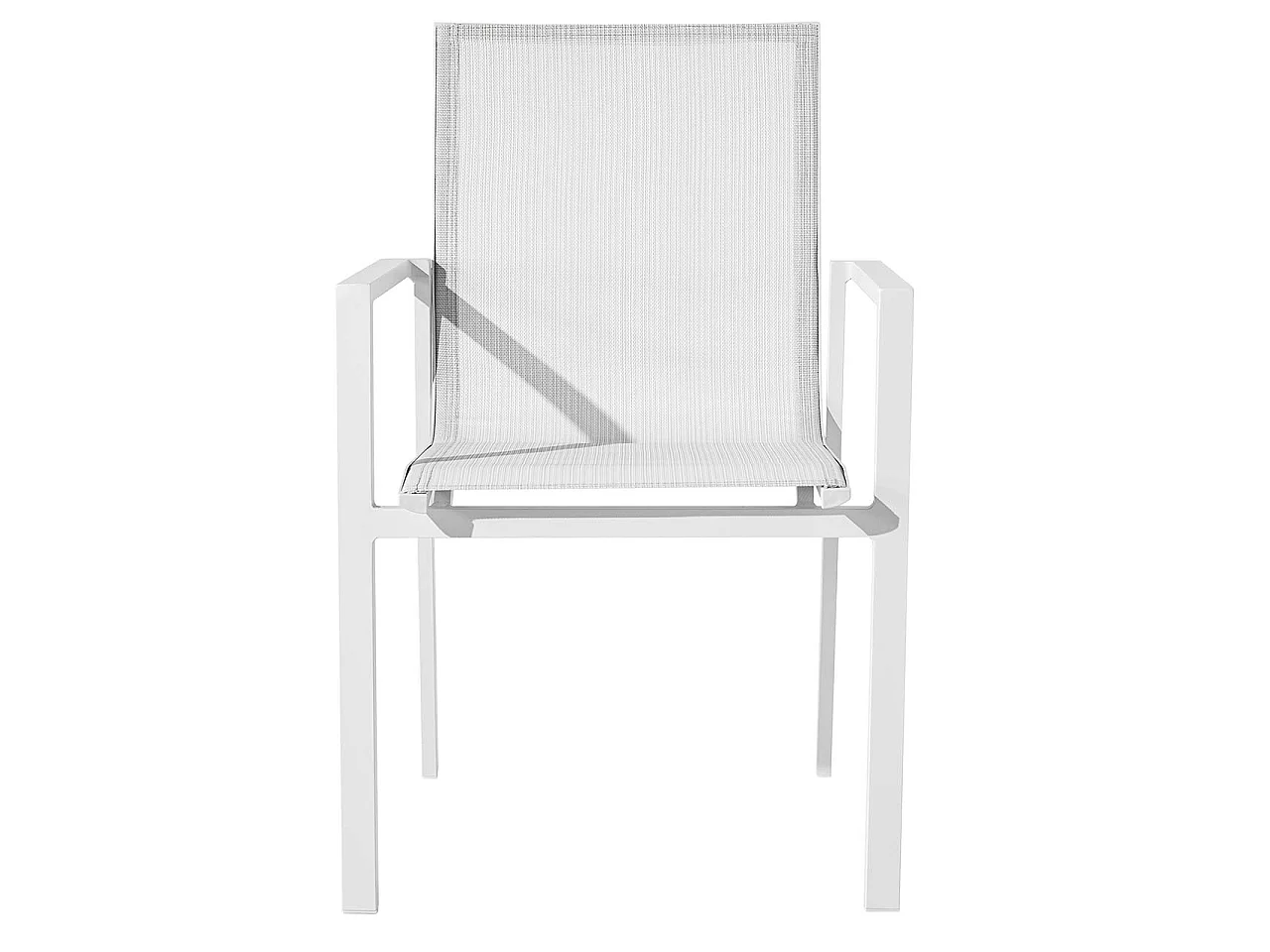 Estosa - Lot de 4 chaises d'extérieur Selly blanches en aluminium