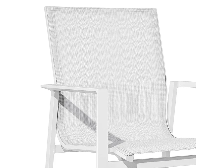 Estosa - Lot de 4 chaises d'extérieur Selly blanches en aluminium