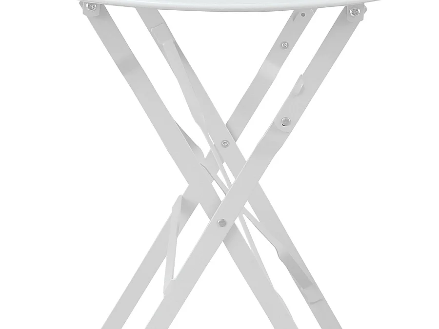 Estosa - Ensemble table et chaises d'extérieur pliables blanches Teresa