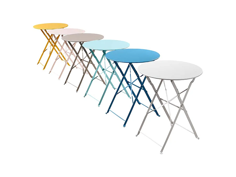 Estosa - Ensemble table et chaises d'extérieur pliables blanches Teresa