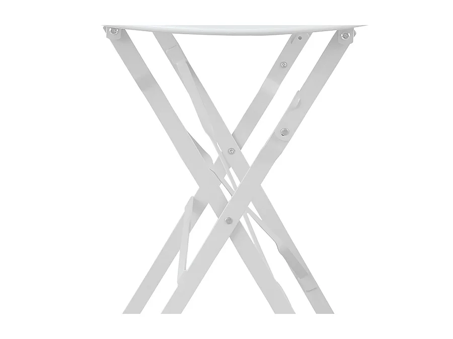Estosa - Ensemble table et chaises d'extérieur pliables blanches Teresa