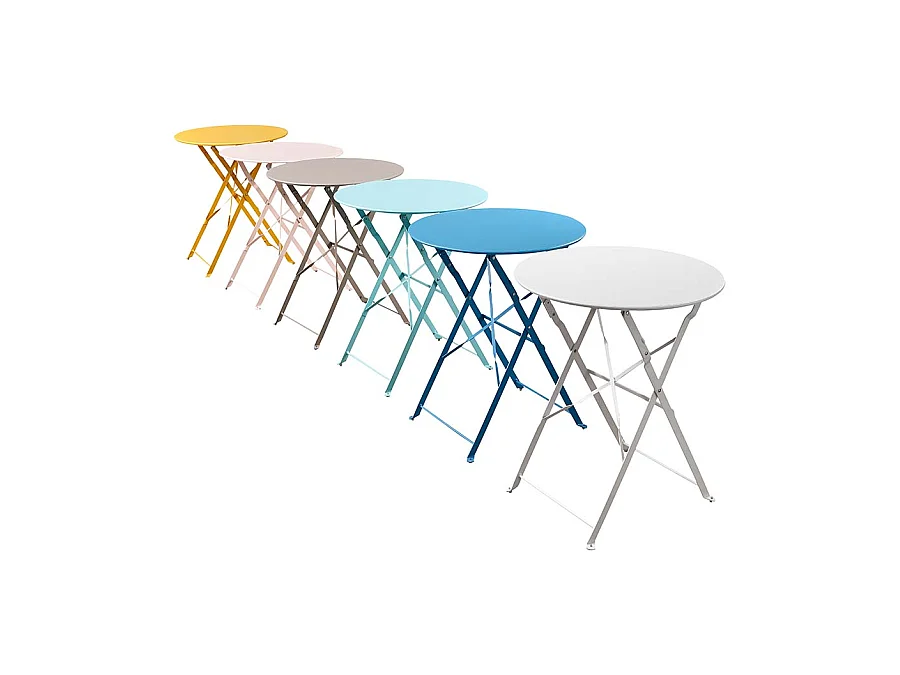 Estosa - Ensemble table et chaises d'extérieur pliables blanches Teresa