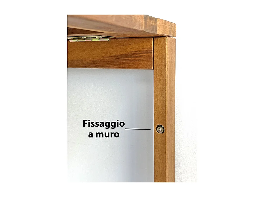 Estosa - Salontafelset met 2 ruimtebesparende balkonstoelen in Melzo hout