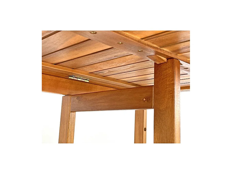 Estosa - Salontafelset met 2 ruimtebesparende balkonstoelen in Melzo hout