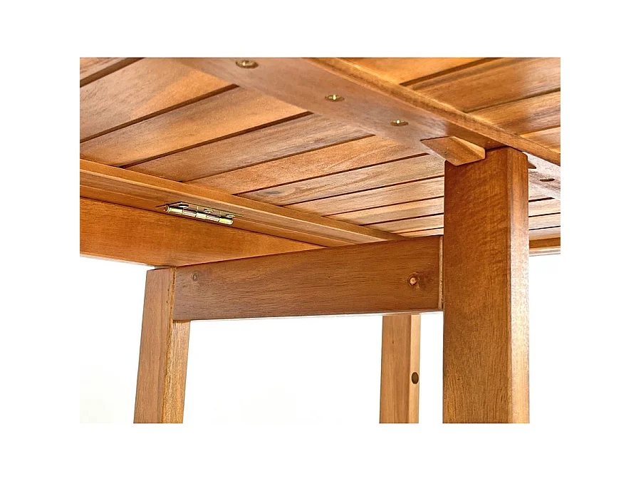 Estosa - Salontafelset met 2 ruimtebesparende balkonstoelen in Melzo hout