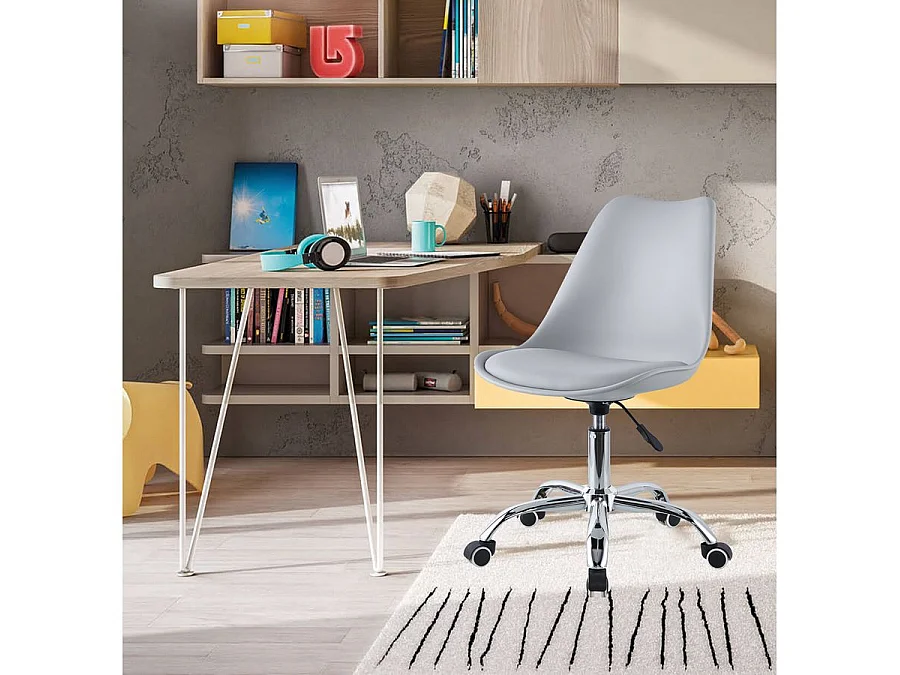 We Home - Cadeira de escritório cinza com rodas - maio